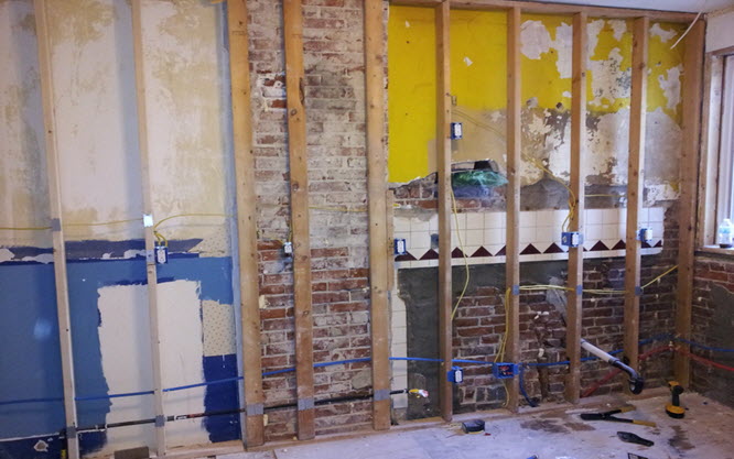 rough framing & plumbing in